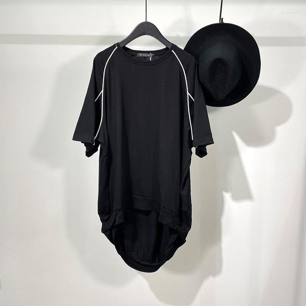 Männer T Shirts Ins Dark Trendy männer Unregelmäßige Design Arbeit Kleidung Lose Kurzarm T-shirt Harajuku Funktionale Top