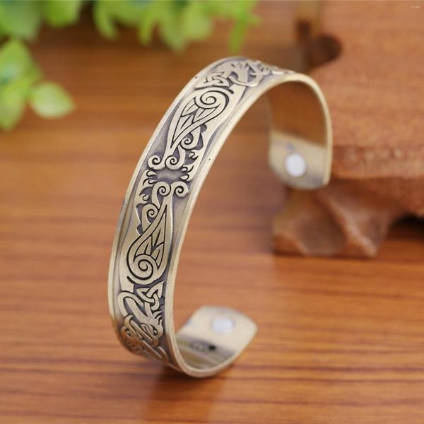 Bangle DreamTimes Bracelete magnética Viking Biramento de pássaro Aço inoxidável Aço de zinco Bangles Jewelry Gift For Men Women