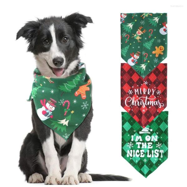 Vestuário de cachorro feliz natal bandana bandagem triangular para gatos de gato de gato de gato acessível Acessórios de cachecol de pescoço de pescoço