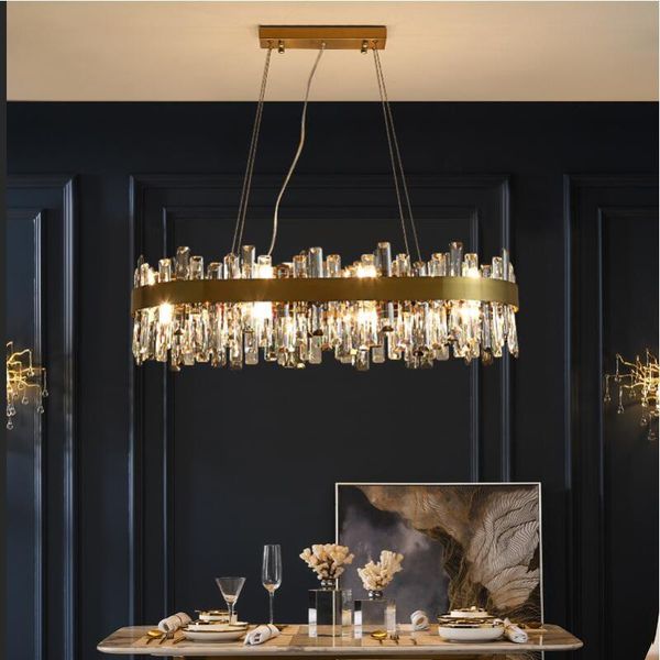 Kronleuchter Moderne Kristall rechteckige einfache Insel dekorative Lichter Designer kreative Beleuchtung im Wohnzimmer