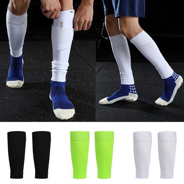 Meias masculinas para jovens adultos capa de perna para jovens adultos de futebol elástico Sports Sports Bottoming Socks Competição Profissional Proteção Tampa da perna Z0227
