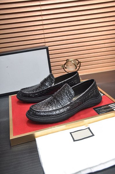 Markenname Herren Walk-Loafer-Kleiderschuhe, komplett aus Rindsleder, Wave Point, lässige Fahrschuhe, Größe 38–45