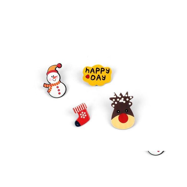 car dvr Pins Spille 12 Confezioni Di Natale Spilla Pin Set Decorazioni Regali Inclusi Albero Babbo Natale Pupazzo Di Neve Jingle Bells Star Drop Deliv Dhcgs