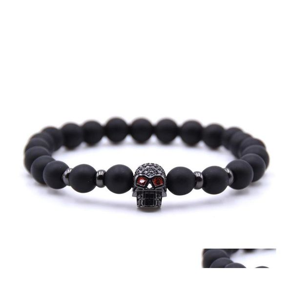 Auto DVR Perlen Stränge 10 Teil/satz Natürliche 8mm Schwarz Matt Mala Perlen Weben Armband Geschenke Für Männer Frauen Handgemachte Yoga Schmuck Drop Lieferung Dhxm8