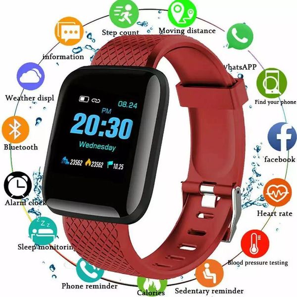 116Plus Smart Bracelet Sylish D13 Smart Watches Sports Electronic Smartwatch Rastreador de fitness para smartphone Android IP67 Rel￳gio ￠ prova d'￡gua