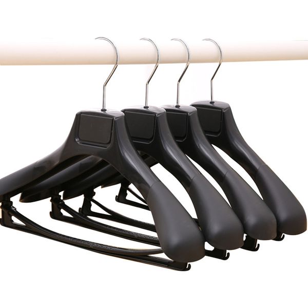 Cabides prateleiras 5pcs largo ombro plástico cabide de traje de traje de cabide sem trilhas traje de secagem para guarda -roupa de guarda -roupa rack 230227