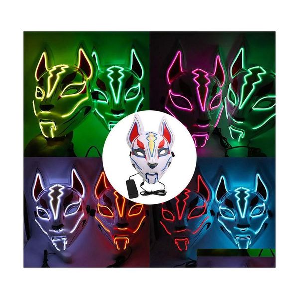 Araba DVR Diğer Motosiklet Aksesuarları Maskeler Led Maske Kedi Yüzü El Tel Işık Festivali Cosplay Kostüm Dekorasyonu Komik Seçim Partisi Maska D DHFGK