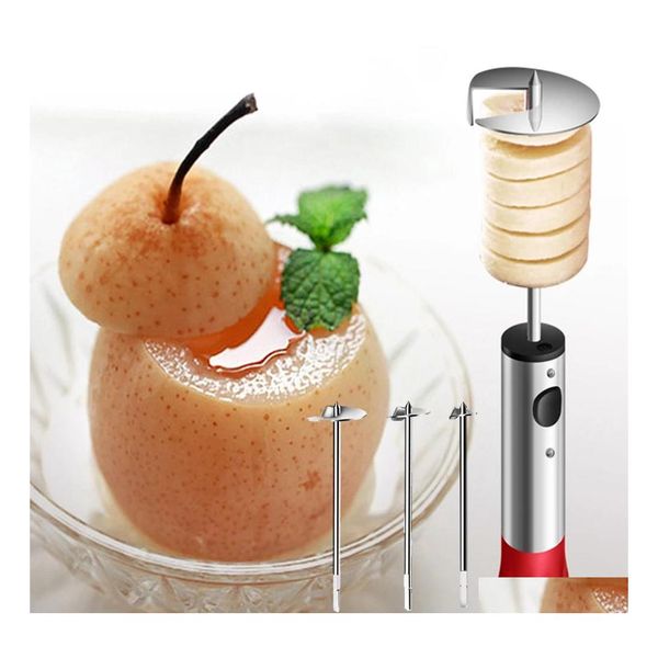 dvr per auto Utensili per frutta e verdura 4 pezzi / set Gadget da cucina Vege Drill Scavo Corer Strumento di cottura Taglierina a spirale Spiralizer Accessori creativi Dhmdp