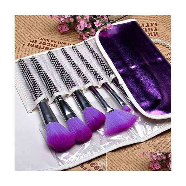 Pincéis de maquiagem Moda Brush 16pcs Conjunto de olhos roxos para os olhos do olho de olho