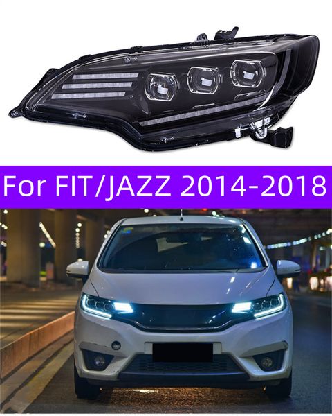 Faróis de led para carros, para fit/jazz 20 14-20 18, luzes de neblina, luz diurna drl h7, lâmpada bi xenon, acessório de carro