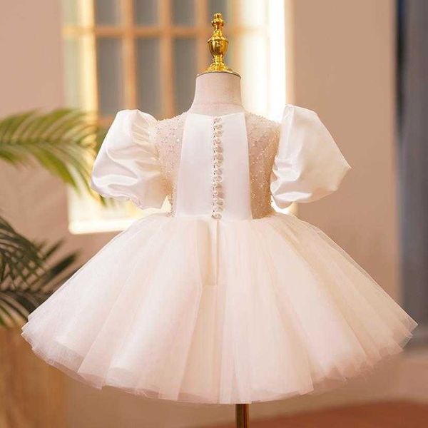 Abiti da ragazza Baby Spanish Lolita Princess Ball Gown Bow Mesh Stitching Design Matrimonio Compleanno Festa Battesimo Abiti da ballo per ragazze A1618