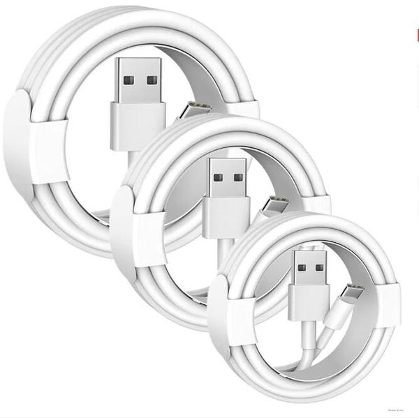 Yüksek Hızlı USB Kablosu Hızlı Şarj Cihazı 1M 3FT Yüksek Hızlı Tip C Kablolar Mikro USB-C Kablo Veri Senkronizasyon Hattı Samsung S6 S7 Edge S8 S10 S10 HTC LG USB Telefon Tel