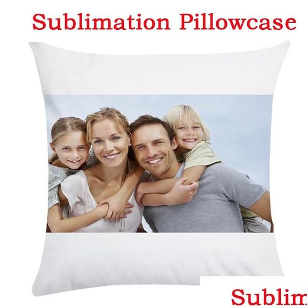 Almofada/travesseiro decorativo personalizado em branco branco pêssego de pêssego sublimação sofá -sofá de têxtil es design de design dh04e