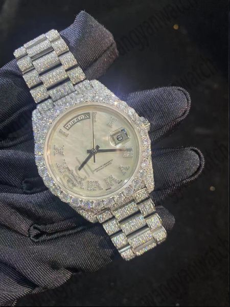Дизайнерские часы Diamond Watch Mosanite Watch Custom Пропустите алмазное испытание автоматическое движение 40 -миллиметровое оболочка водонепроницаемого из нержавеющей стали 31 мл
