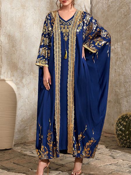 Abbigliamento etnico Ramadan Dubai Abaya Kaftan Musulmano Imposta Maxi Abito lungo Turchia Preghiera Islam Abaya Per le donne Abito Kimono Femme Musulmane 230227