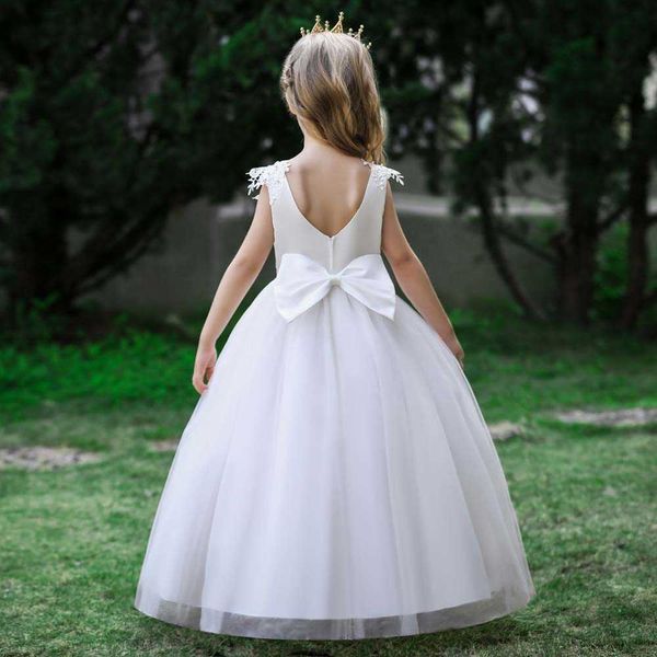 Mädchenkleider Kinder Brautjungfernkleider Weiß Prinzessin Mädchen Party Hochzeit Kommen Baby Weihnachten Kleidung Abend Zeremonielles Ballkleid Sommer