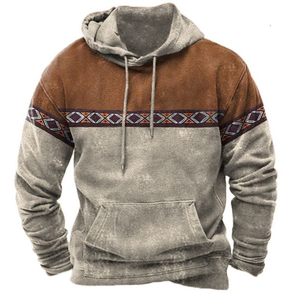 Felpe con cappuccio da uomo Felpe Felpa invernale Harajuku Grafica vento etnico Abiti retrò Pullover Felpa con cappuccio 2023 Casual Street Loose 230227