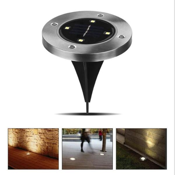 Lâmpadas de gramado Solar Light Ground 4 LED / 8 LEDs IP65 Lâmpada à prova d'água para decoração de jardim ao ar livre