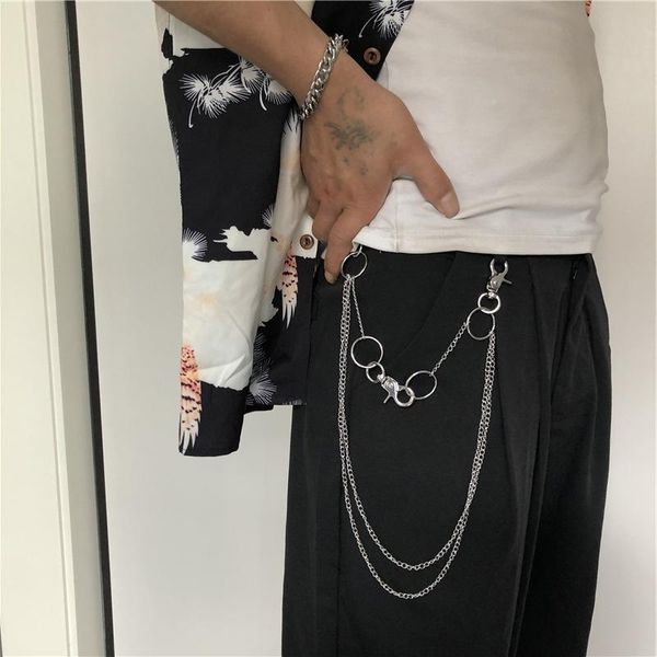 Correntes, cintura punk punk punk calça de metal pendurada calça longa calça de carteira de quadril de quadril jóias unissex unissex