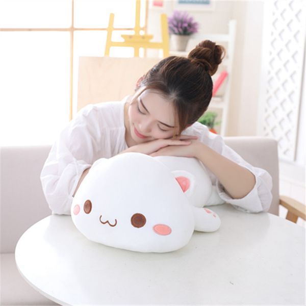 50 cm mittelgroße Kuscheltiere Kitty Super süße schlafende Katzenpuppe weiß grau Kawaii Kitty Plüschtiere Kindergeschenk