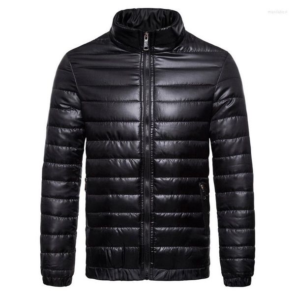 Jaqueta de inverno da moda masculina masculina colar de colarinho bom listrado casual streetwear windbreaker parkas calorosos