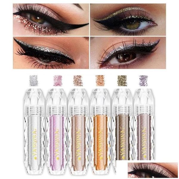 Lidschatten Yanqina Shimmer Diamond Shadows Bright Flash Glitter Liquid Shinning Luminous Eyeshadow Cosmetics Eyes Makeup Drop Delive Dh208