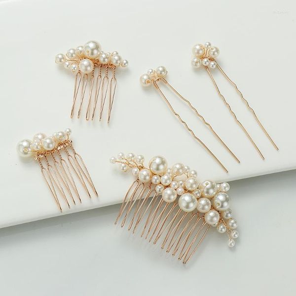 Clipes de cabelo barrettes femininos pearl hairpins heterapa de casamento tiara tiara bride acessórios de joalheria de joalheria Tris22