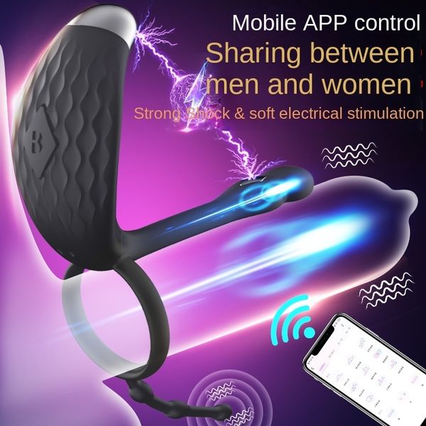 Коркинг Электрический удар пенис кольцо приложение Bluetooth Вибратор для пары простаты массажер с смартфоном смартфон пульт дистанционного управления секс игрушки 230227
