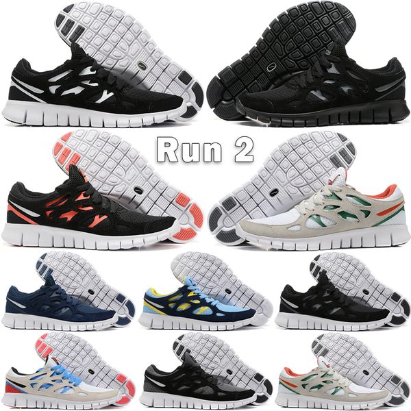 Free Run 2 2s Erkekler Koşu Ayakkabıları Yaz Tasarımcıları Gece Yarısı Donanması Beyaz Gorge Yeşil Cinnabar Siyah Kireç Buz Fotoğraf Mavi Yumuşak Taban Açık Spor Ayakkabıları Boyut 40-45