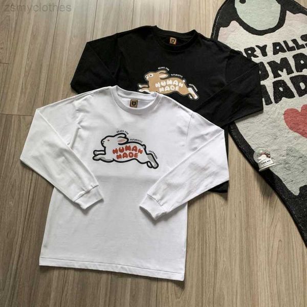 T-shirt da uomo 2022fw Human Made Fashion T Shirt Uomo 1 1 Migliore qualità Human Made Vintage Coniglio Manica lunga Streetwear T-shirt Abbigliamento uomo