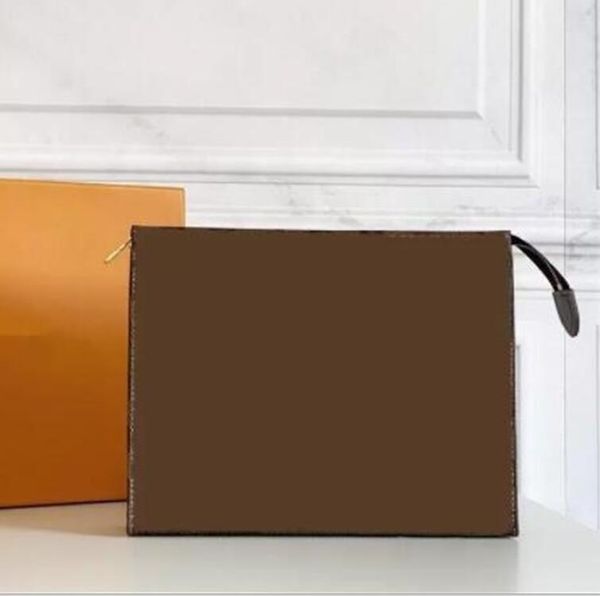 Borsa da viaggio per donna con stampa floreale bianca / marrone / rettangolare Borsa per il trucco da viaggio nuova borsa da bagno per uomo di alta qualità di design 26CM 5067