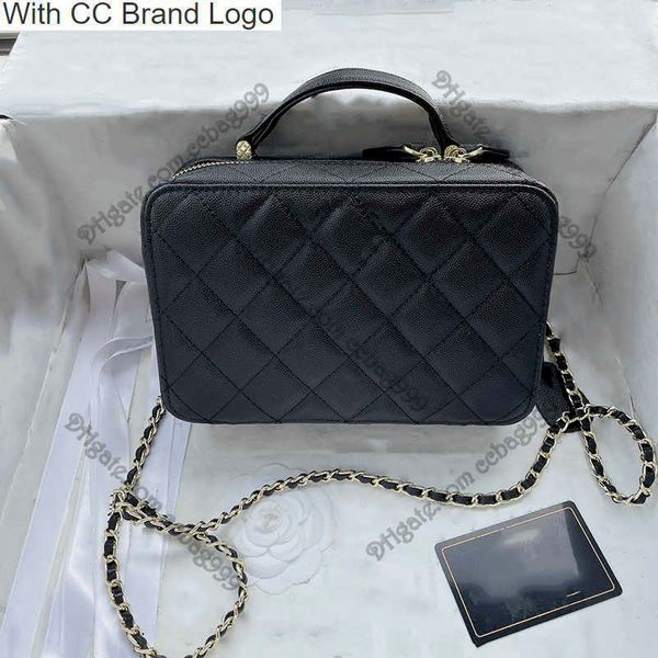 CC бренд косметические сумки корпусы 21x14cm Caviar Vanity Case Square Cosmetic Bag Box Черная белая ковена