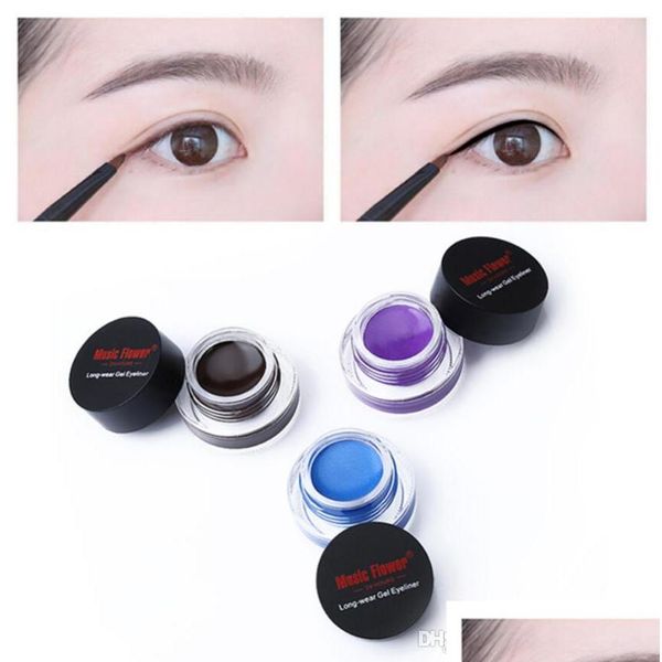 Eyeliner müzik çiçek markası 5 renk siyah jel wate geçirmez gözler makya
