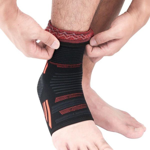 Tornozelo suporta a manga de compressão respirável elástica para recuperação de meias esportivas para dor nas articulações