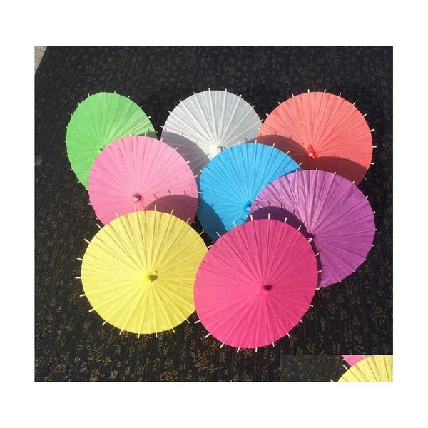 Auto-DVR-Regenschirme DHS 20/30/40/60 cm chinesisches japanisches Papier Sonnenschirm Papierschirm für Hochzeit Brautjungfern Partybevorzugungen Sommer Sonnenschutz Kind S Dh5Ap