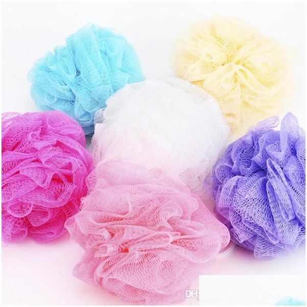 Badewerkzeuge Zubehör Badezimmer Weiche Schwamm Mesh Peeling Dusche Pouf Ball Handtücher Körperreiniger Bade Drop Lieferung Gesundheit Beau Dhwpd