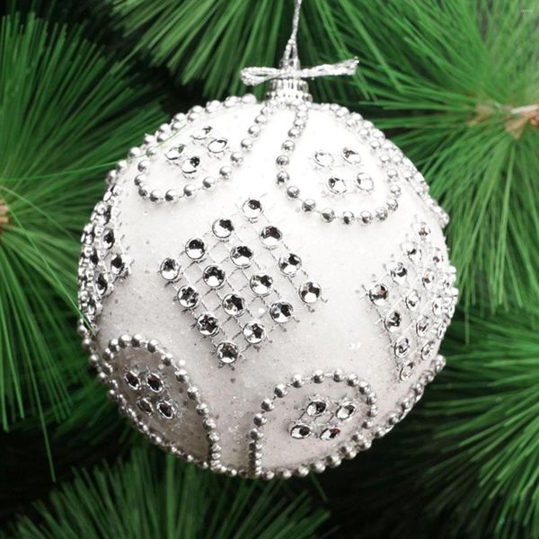Decorazione per feste Palla di Natale 8cm Ciondolo a catena con perline diamantate appiccicose Bolla #50g
