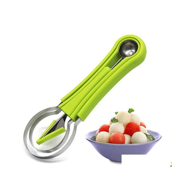 dvr per auto Strumenti per frutta e verdura 4 in 1 Affettatrice per anguria Scoop Coltello da intaglio Piatto Scavare Pp Separatore Gadget da cucina Acces Drop Deli Dhz9X