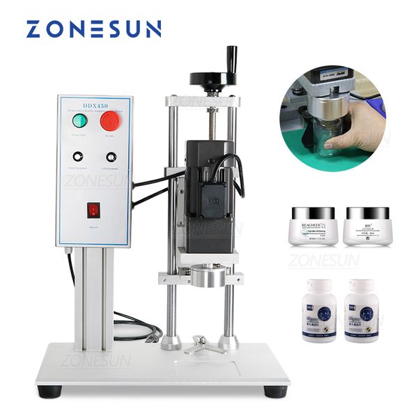 ZONESUN Tappatrice elettrica semiautomatica per lozione per bottiglie di gel per mani Flip Top Cap Avvitamento sigillante