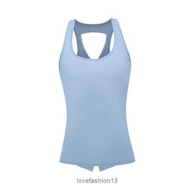 Moldando a roupa Lu Lu Yoga Vesto Sólido Treino Bosco Backless Sports Fitness Top Top Women Women Wear Wear Sleeseless Sexy Gym