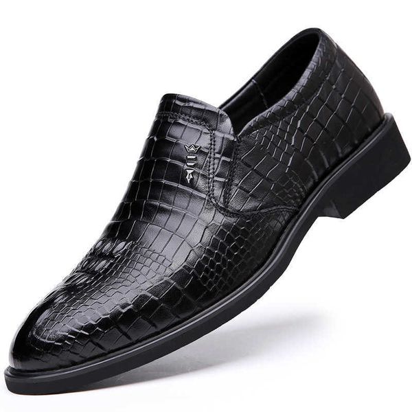 Elbise Ayakkabı Bahar Sonbahar Erkek Penny Loafers Gerçek Deri El Boyalı Kayma Elbise Ayakkabıları Erkekler Düğün Günlük İş Ayakkabıları R230227