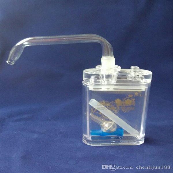 Flache Acryl-Wasserflasche. Großhandel Glas-Shisha, Glas-Wasserrohr-Armaturen