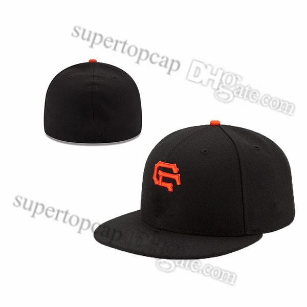 2023 Мужские бейсбольные полностью закрытые кепки Лето Оранжевая буква Bone Мужчины Женщины Коричневый цвет Все 32 команды Повседневные спортивные шляпы на плоской подошве SF Giants Mix Color F27-049