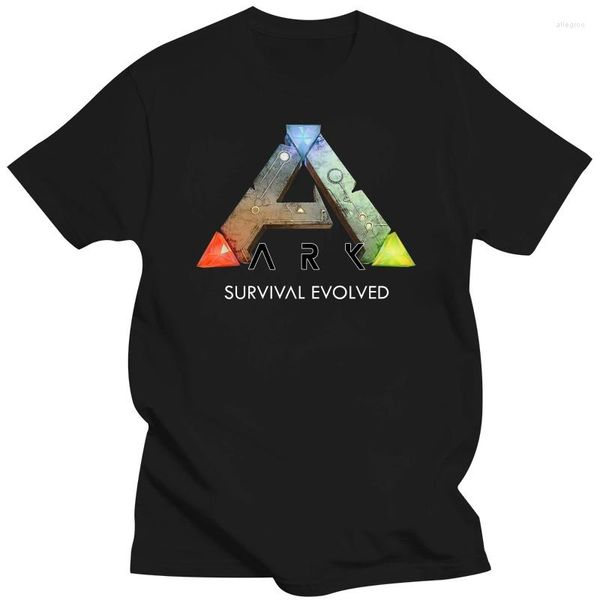 Camisetas masculinas masculino Tee Ark Survival Evolved Games Pré-camisetas de camisetas de colarinho redondo casual preto