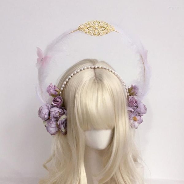 Copricapo Fascia per capelli Corona Fascia per capelli Ghirlanda di fiori Ragazza Vestire Accessori per abbigliamento