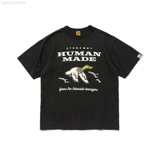 Herren-T-Shirts, japanischer Retro-Entendruck, menschlich hergestellt, kurzärmelig, Sommer-T-Shirts für Herren, Streetwear, lockere Freizeit-T-Shirts, übergroße Tanks mit Rundhalsausschnitt