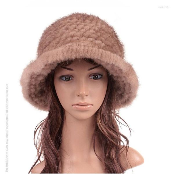 Berretti Cappelli da donna 2023 Cappellino invernale vero cappello casual di lusso con fiori lavorati a maglia