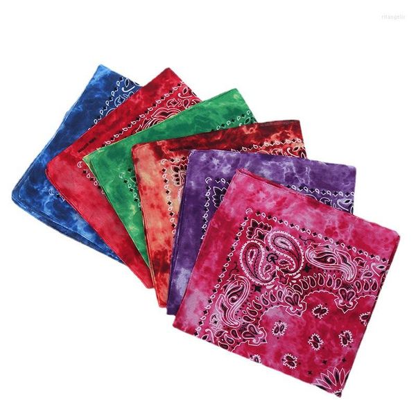 Bandane 55 55 cm Moda Hip Hop Cotone Bandana Sciarpa quadrata Nero Rosso Paisley Fascia stampata per donna / uomo / ragazzo / ragazza