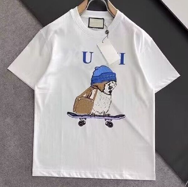 Mens T Shirt Yaz Hayvan Baskı Tasarımcı Polos Vintage ağır kumaş tişört biraz rahat gevşek üstler tasarımcılar polos