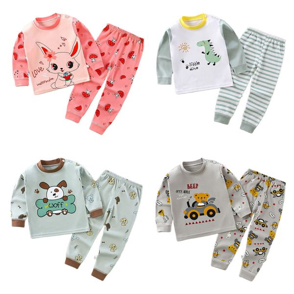 Pijama infantil de roupas íntimas de roupas meninos pm pijamas meninas roupas de outono de roupas de dormir longas roupas de algodão de algodão para crianças roupas infantis 230227